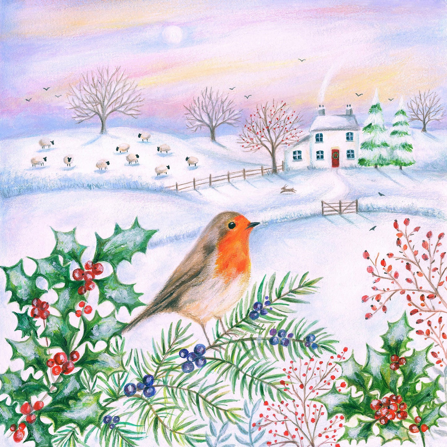 Painted Robin, SVP Christmas Charity Cards
