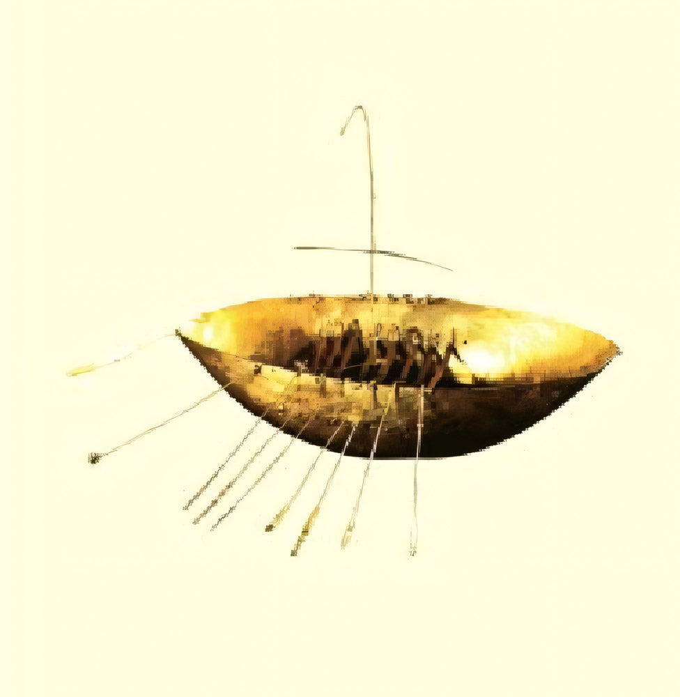 Gold Model Boat Notelet