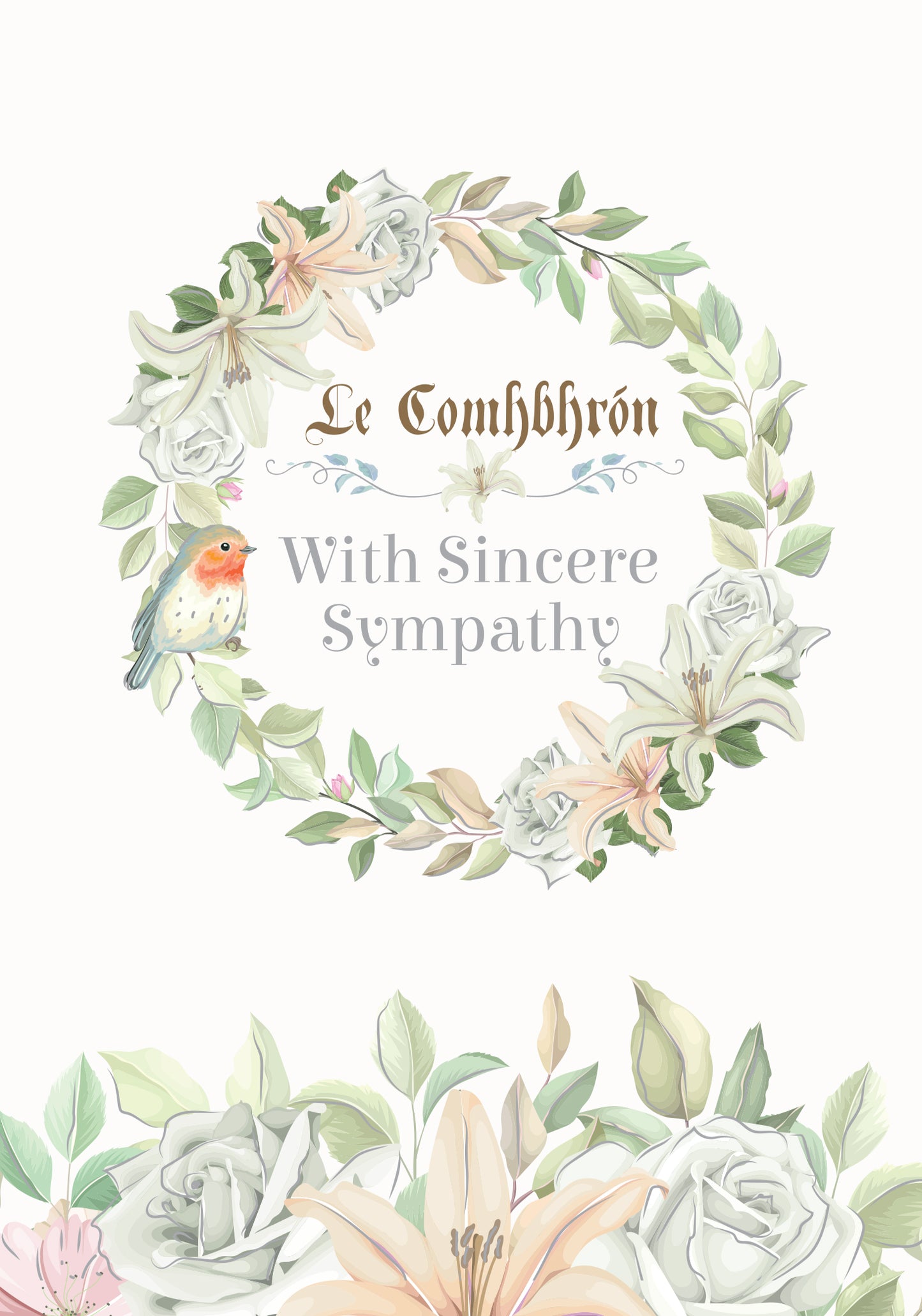 Robin with sincere sympathy card