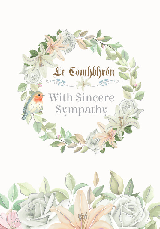 Robin with sincere sympathy card