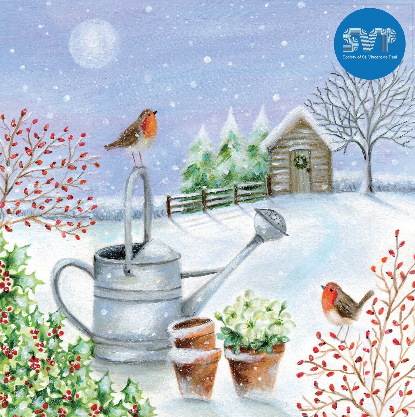 Painted Robin, SVP Christmas Charity Cards